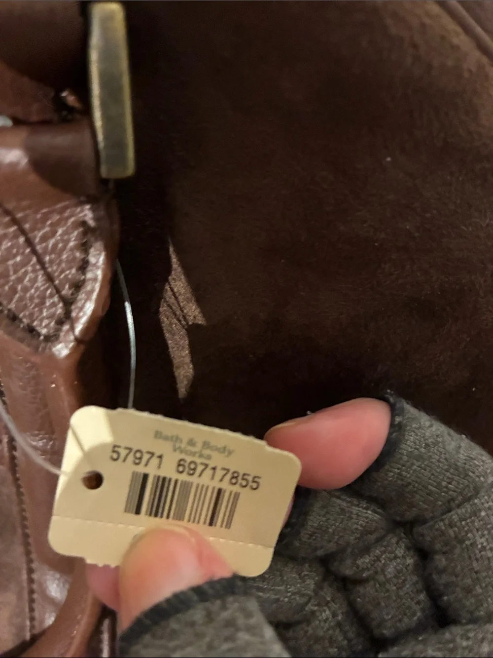 Men's White Barn Bath & Body Works Weekend Duffel Brown Suede Bag